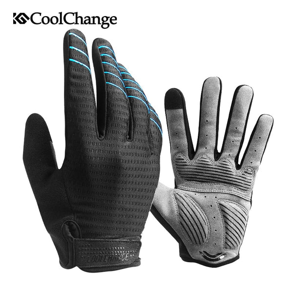 CoolChange Windproof Cycling Gloves Full Finger Sport Riding MTB Bike Gloves Touch Screen Winter Autumn Bicycle Gloves Man Woman