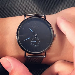 Men Watches Luxury Mesh Belt Stainless Steel Watch Masculino Relogio Quartz Relojes Hours Small dial function watch Erk saat