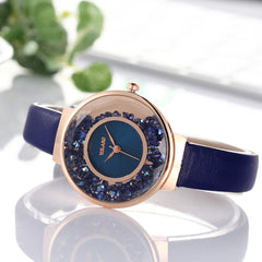 2019 Hot Watches Women Analog Luxury Glass Gemstone  Ladies Casual Clock Dress Quartz Wristwatch Leather Strap Zegarki Damskie@5