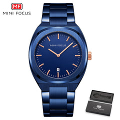 MINI FOCUS Mens Watches Top Brand Luxury Fashion Simple Wrist Watch Men Waterproof Golden Stainless Steel Watch Wrist Calendar