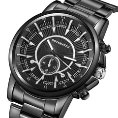 Luxury Watch Men Male relogio masculino Men's Business Watch Fashion Black Relojes Full Steel Wristwatch erkek kol saat DropShip
