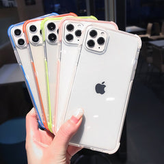 Transparent Colorful Frame Phone Case For iPhone 11 11 Pro Max X XR XS Max 8 7 6 6S Plus Soft Silicone Shockproof Bumper Cover