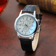 Fashion Men's Watch Leather Belt Sport Luxury Glass Quartz Hour Wristwatch Analog Watch Business Gift Clock 2020 Dropship 1 Pc@