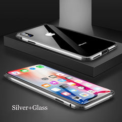 Front +Back 360 Magnetic Adsorption Metal Glass Case For iphone 7 8 Plus Phone Case For iphone 11 Pro Max XR X XS MAX 6 6S Cover