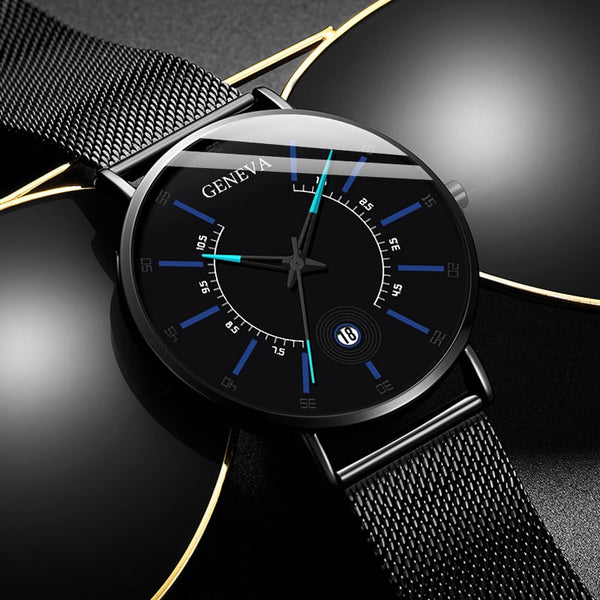Ultra Thin Fashion Watch Mens Minimalist Watches Luxury Stainless Steel Men's Watches Analog Quartz Watch Relogio Masculino
