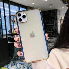 Electroplated Transparent Phone Case For iPhone 11 Pro Max XR XS Max X 7 8 Plus Ultra-thin Soft Silicone Matte Clear Back Cover
