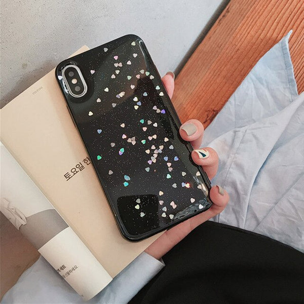 Glitter Transparent Case For iphone 11 Pro XS MAX XR X 6 6s 7 8 plus Case Glitter Star Cover Coque Case for iphone 11Pro Max Xr