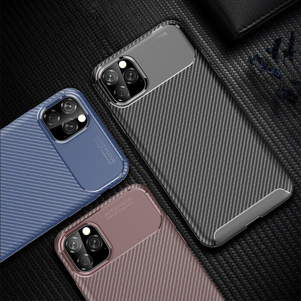 Luxury Case for iPhone 11 Silicone Phone Case for iPhone 11 Pro Max 2019 Carbon Fiber Protective Cover for iPhone XR X XS Max
