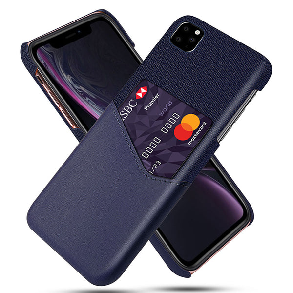 Luxury Case for iPhone 11 2019 11 Pro Max Leather & Fabric Card Wallet Phone Case for iPhone X XS XR 8 7 6s 6 Plus Back Cover