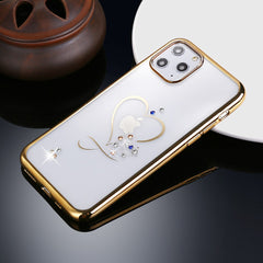 Fashion Love Heart Diamond Phone Case For iPhone 11 Pro X XR XS MAX 7 8 6 6s Plus Plating Transparent Soft Silicone Back Cover