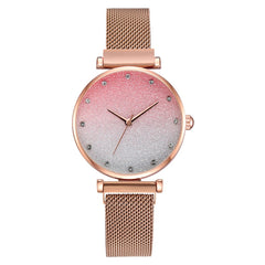 Lady Watch Luxury Fashion Romantic Starry Sky Quartz Wristwatch Rhinestone Magnetic Watch Souvenir Birthday Gifts Casual Clock@5