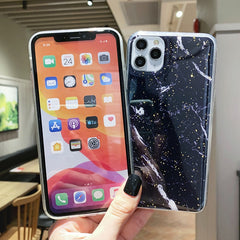 Gold Foil Epoxy Marble Phone Case For iPhone 11 Pro Max X XS Max XR Glitter Soft TPU Back case For iPhone 7 8 6 6s Plus cover