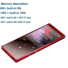 Metal MP3 Player Touch Key Ultrathin MP3 Music Player 1.8 Inch Color Screen Lossless Sound with FM E-book digital voice recorder
