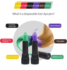 NICEFACE Disposable Multicolour One-Time Hair Dye Instant Coverage Hair Color Modify Cream Stick Temporary Cover Up Hair Styling