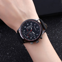 Womage Fashion Quartz Men Watch PU Leather Casual Sport Military Masculion Wristwatch Male Clock Zegarek Meski Relogio Masculino