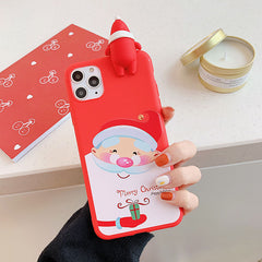 Christmas Cartoon 3D Deer Case For iPhone XR 11 Pro XS Max X Silicone Matte Cover For iphone 7 8 6 S 6S Plus 7 8 Plus Case Bear