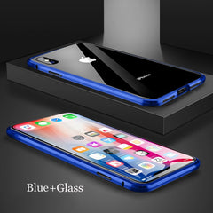 Front +Back 360 Magnetic Adsorption Metal Glass Case For iphone 7 8 Plus Phone Case For iphone 11 Pro Max XR X XS MAX 6 6S Cover