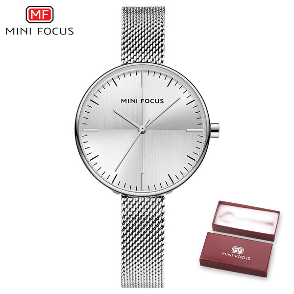 MINIFOCUS Thin Simple Quartz Watch Women Clock Mechanism Womens Watches Top Brand Luxury Women's Casual Dress Relogio Feminino