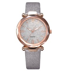 Fashion Starry Sky Watches For Women Crystal Analog Quartz Wristwatches Ladies Sports Clock Dial Leather Strap Zegarki Damskie*X