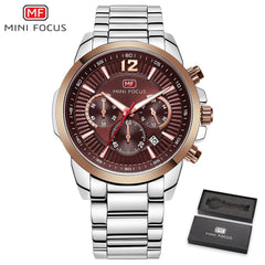 MINIFOCUS Men Watches Luxury Brand Stainless Steel Men's Watch Fashion Mens Watches Quartz Sport Watch Men Wristwatch Waterproof
