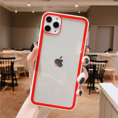 Colorful Frame Shockproof Tempered Glass Phone Case For iphone 11Pro Max XR XS Max 8 7 6 6s Plus Silicone Transparent Back Cover
