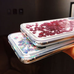 Love heart Sequins quicksand Case for iphone 11 Pro 11 Pro MAX XS Max XR X 8 7 6 Plus Shining Dynamic liquid glitter Phone Cover