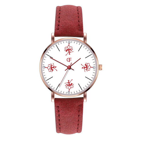 Woman's Watch Fashion Simple Flower Quartz Wristwatches Sport Leather Band Casual Ladies Watches Women Gift Clock Reloj Mujer *5