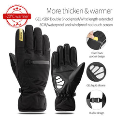 CoolChange Windproof Cycling Gloves Full Finger Sport Riding MTB Bike Gloves Touch Screen Winter Autumn Bicycle Gloves Man Woman