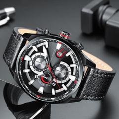 MINI FOCUS Top Brand Sport Watch For Men Luxury Casual Men Watches Fashion Leather Quartz Wrist Watch Men Waterproof Chronograph