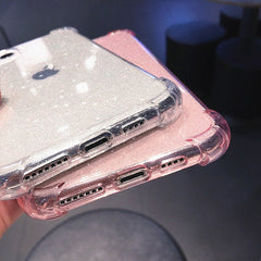 Glitter Powder Shining Anti-knock Phone Case For iPhone 11 11Pro Max X XR XS Max 8 7 6 6S Plus Transparent Soft TPU Back Cover