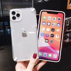 Shockproof Glitter Clear Phone Case for iPhone Xr Xs Max X 7 8 Soft TPU Transparent Back Cases for iPhone 11 11 Pro Max 7 8 Plus