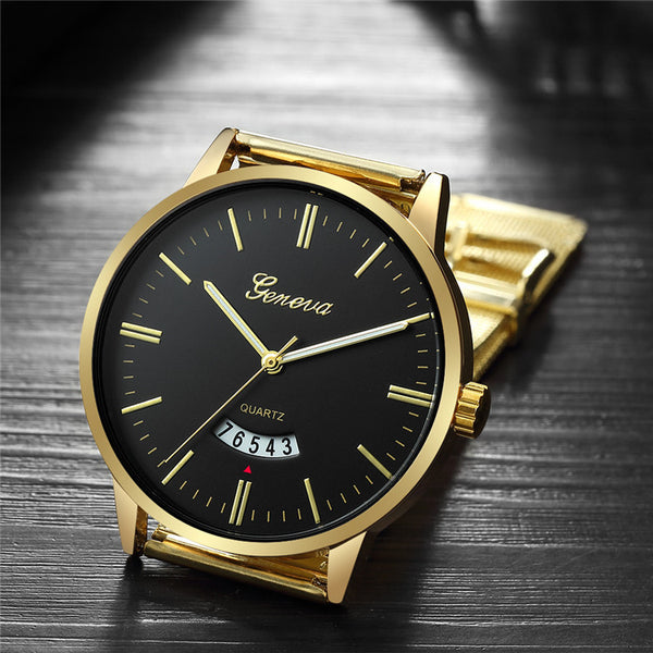 Relogio Masculino Geneva Luxury Brand Watches Men Clock Sport Stainless Steel Men Watch Quartz Business Wristwatch reloj hombre
