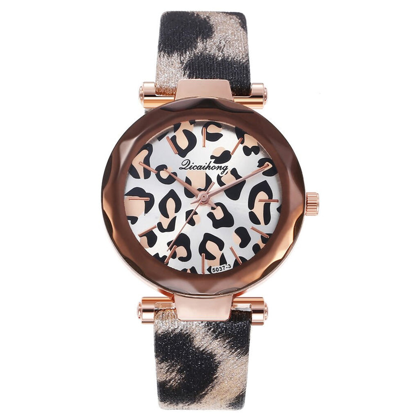 Women Watches Creative Quartz Wristwatch Simple Dial Multicolor Ladies Leopard Print Leather Belt Watch Female Clock Reloj Mujer