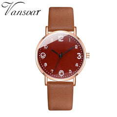 Vansvar Watch Women Fashion Watches Ladies Casual Quartz Wrist Watch For Women Clock Female Leather Wristwatches Hours Reloges