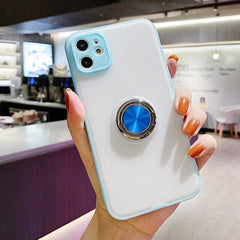 Matte Transparent Phone Case For iPhone 11 X XR XS Max 8 7 6 6S Plus Soft Silicone Car magnetic ring bracket phone Back Cover