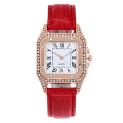 Simple Women Watches Rhinestone Dial Luxury Watches Ladies Casual Leather Band Quartz Wristwatch Female Clock Zegarek Damski*M