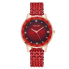 New Women Watches Stainless Steel Rhinestone Watch Unique Simple Watches Casual Quartz Wristwatches Clock Relojes Para Mujer*M