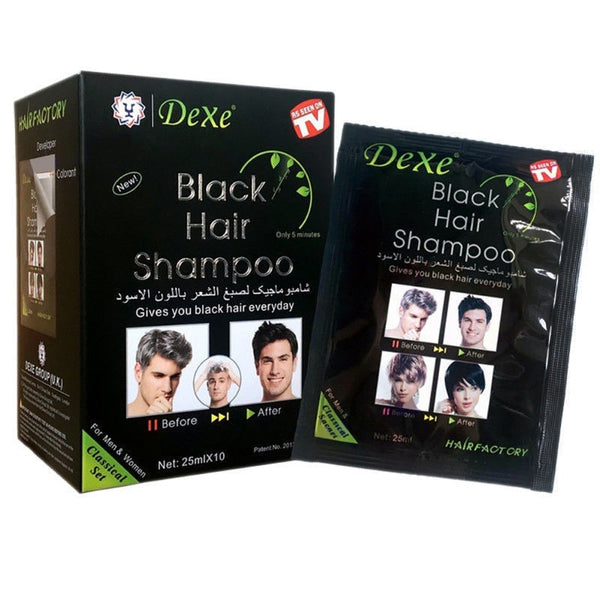 New Dyed Black Hair Shampoo One Wash Black Easy To Use Hair Dye White Hair Blackening Hair Dye Portable Two-in-one Package TSLM1