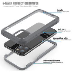 Shockproof Armor Silicone Case For iPhone 11 Pro XS Max Transparent Cases For iPhone 6 6S 7 8 Plus X XR Luxury TPU Acrylic Cover