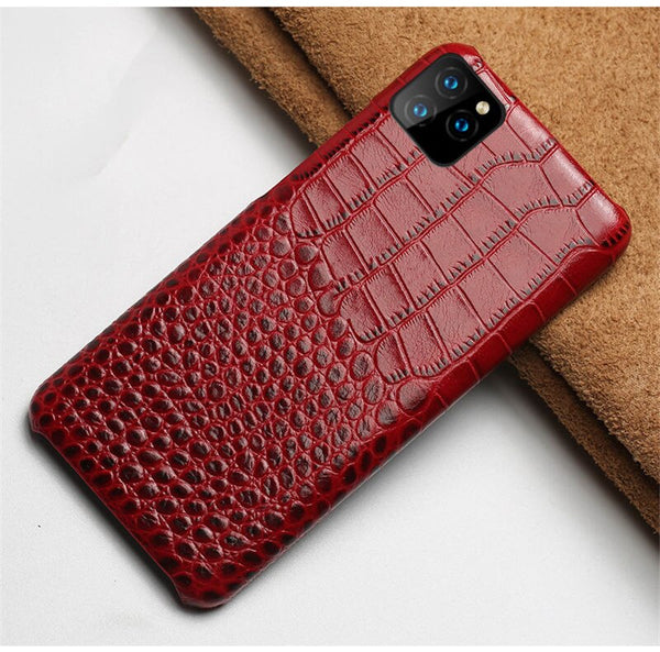 TIKIITAKA Crocodile Texture Phone Case For iPhone 11 11 Pro 11 Pro Max XR XS Max X XS 8 7 6 6S Plus Real Leather Back Cover Capa