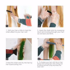 EASY! 1pc Disposable Mini Hair Dye Comb Grey Purple Red Hair Color Chalk Hair Dyeing Tool for Personal Salon Use Crayons TSLM2