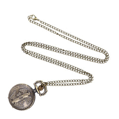 Vintage Pocket Watch Necklace Pattern Quartz Pocket Watches Gifts  Men WomenDouble Eagle Spreading Wing Pocket Watch@50