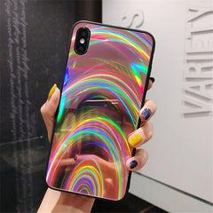 Gradient Rainbow Laser Case For iPhone 11 11 Pro Max XR XS Max X 8 7 6 6S Plus Acrylic Glossy Aurora Shells For iPhone 11 11 Pro
