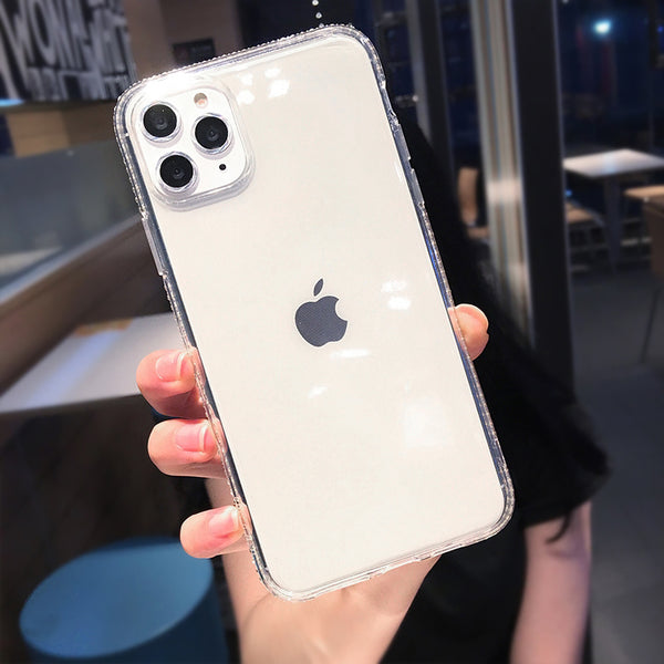 Fashion Transparent Flash drilling diamond Phone Case For iPhone 11 11Pro 11Pro Max X XR XS Max 8 7 6 6S Plus Clear Back Cover