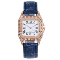 Simple Women Watches Rhinestone Dial Luxury Watches Ladies Casual Leather Band Quartz Wristwatch Female Clock Zegarek Damski*M