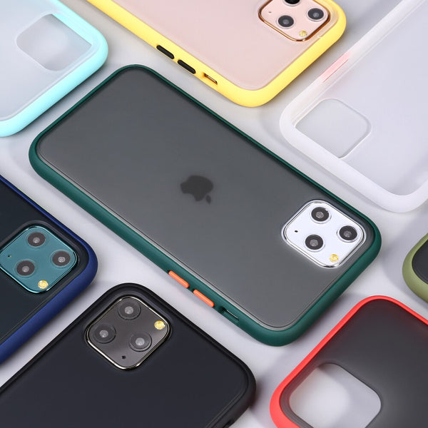 Silicone Frame Phone Case For iPhone 11 XR XS Max X 8 7 6 6S Plus Matte Transparent Protection Back Cover For iPhone 11Pro Max