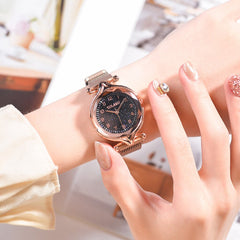 2020 Women Watches Luxury Stainless Steel Dial Strap Fashion Starry Sky Quartz Watch Magnetic Buckle Bracelet Hot Kol Saati*M