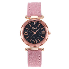 Fashion Elegant Women Luxurious Women's Casual Quartz Leather Band Starry Sky Watch Analog Wrist Watch Dress Zegarki Damskie*M