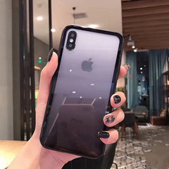 Colorful Shockproof Silicone Bumper Frame Glass Case For iPhone 11 X XR XS Max 8 7 6 6S Plus Rainbow Gradient Transparent Cover