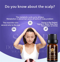 10ml Professional Hair Growth Essence Oil Pure Natural Hair Loss Liquid Dense Hair Fast Sunburst Hair Grow Restoration Pilatory